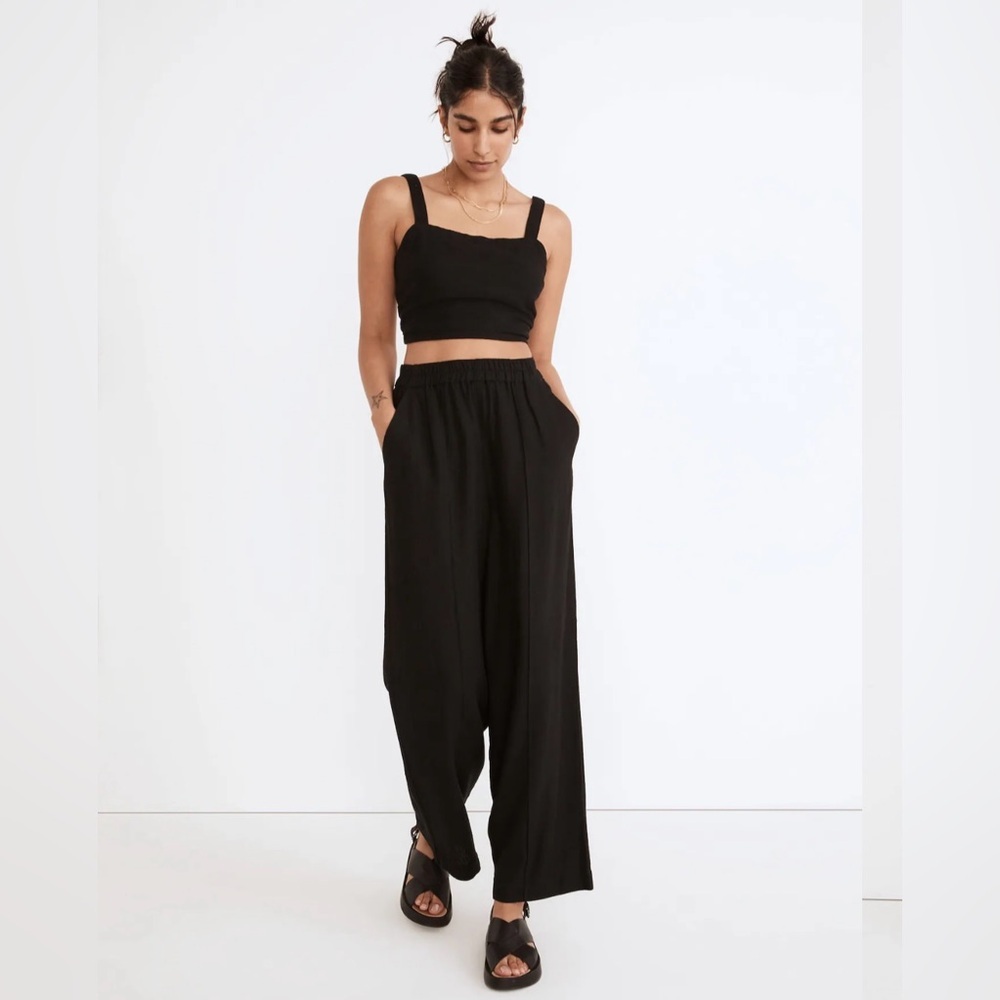 Madewell Black Wide-Leg High-Rise Pants